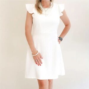 Molly Bracken Flutter Mini Dress In White